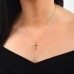 Χρυσός γυναικείος μασίφ βαπτιστικός σταυρός Κ14 με αλυσίδα